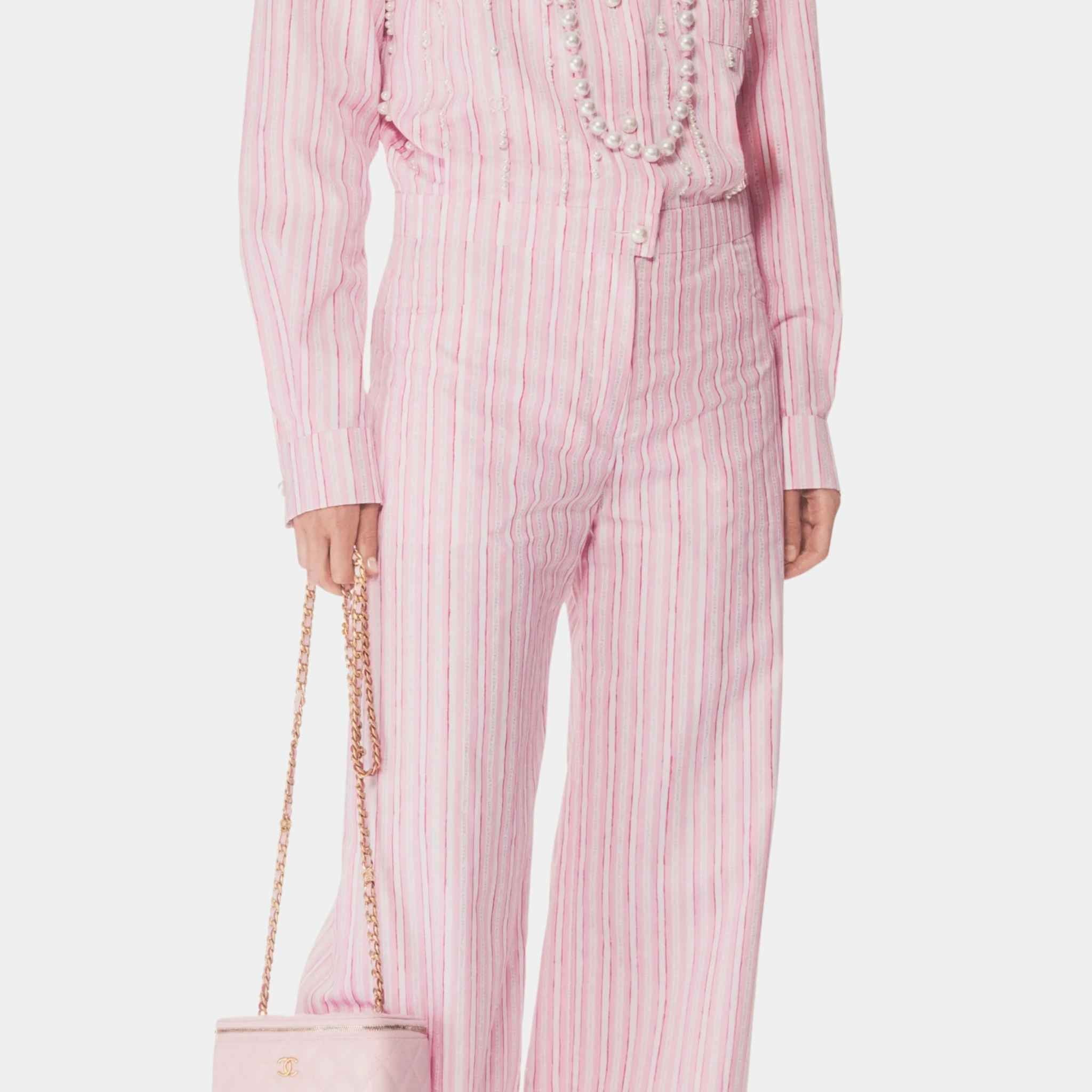 Jumpsuit Printed Cotton Poplin Light Pink White Dark Pink