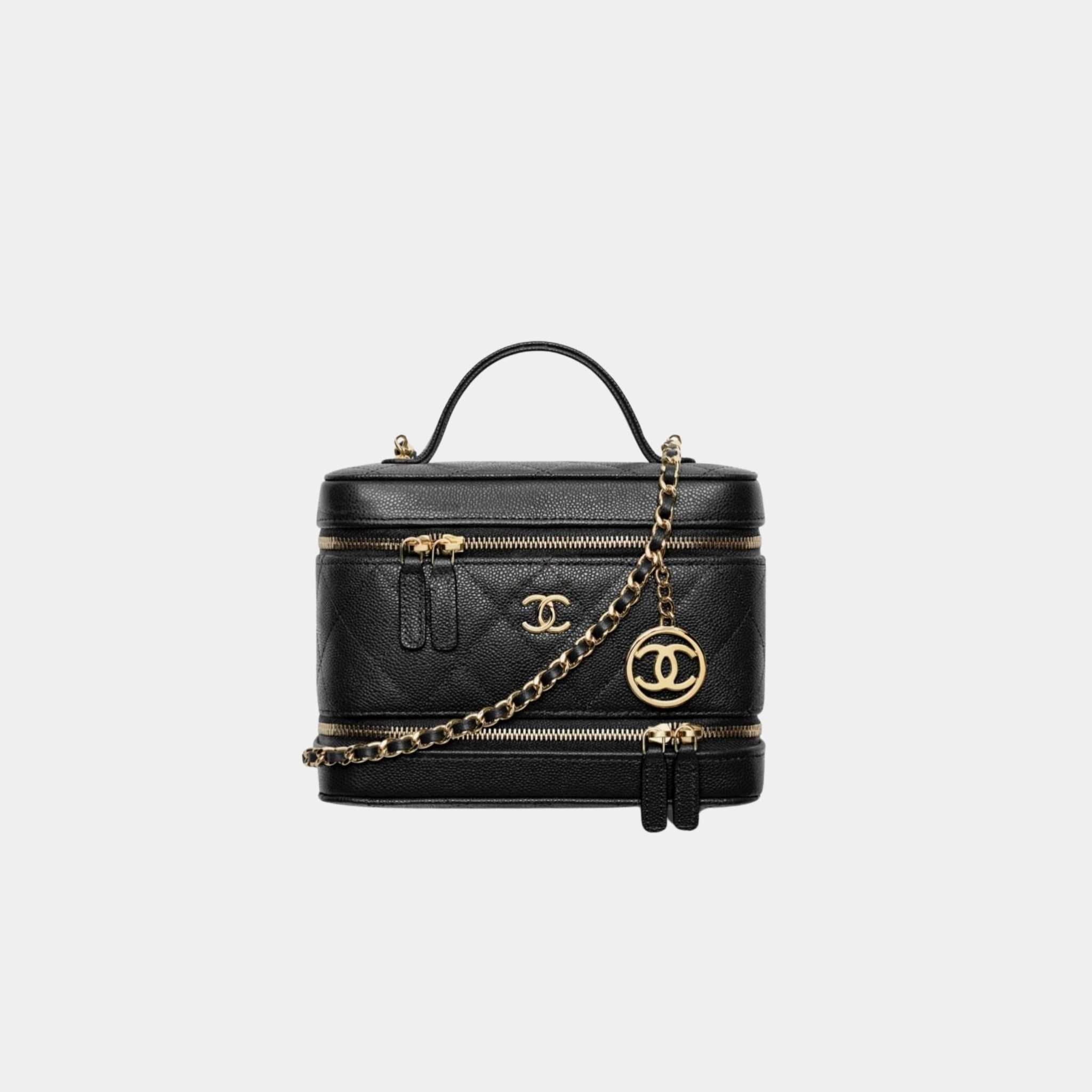 Long Vanity with Chain in Grained Calfskin