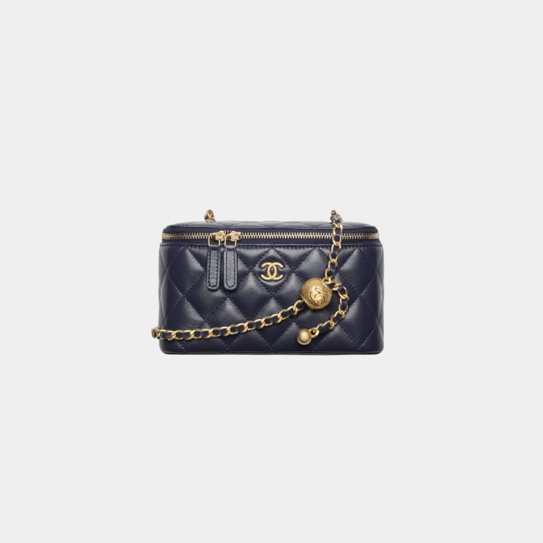 Long Vanity with Chain in Shiny Lambskin