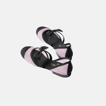 Mary Janes in Mesh and Grosgrain