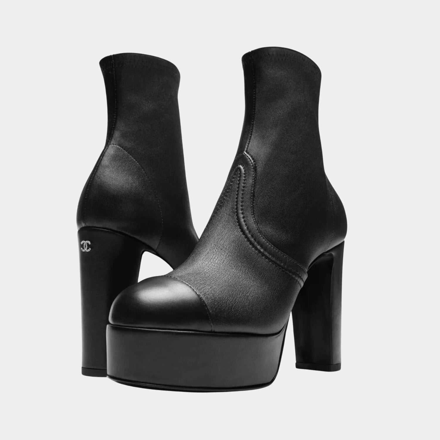 Short Boots Lambskin Black