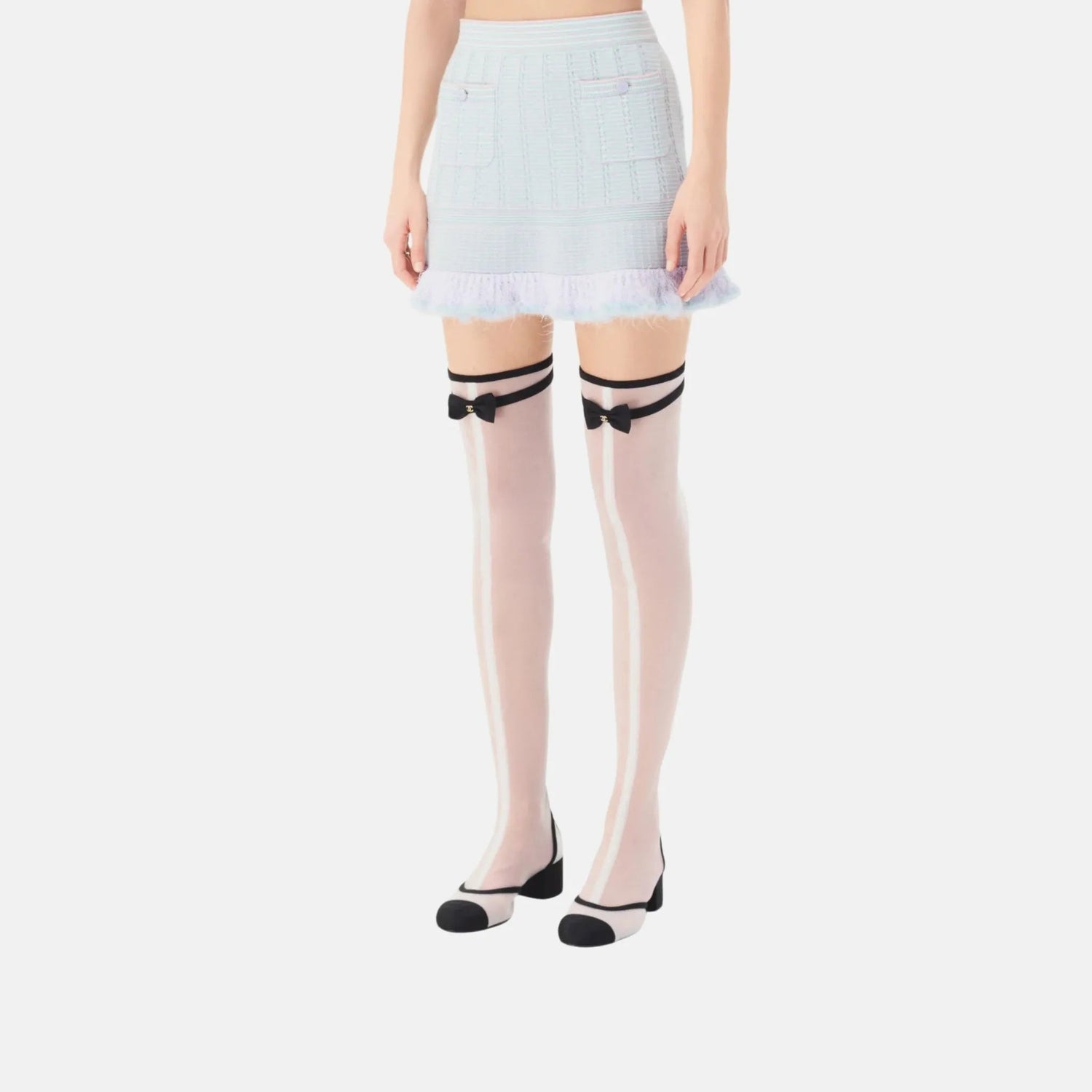 Skirt in Cashmere, Cotton and Feathers
