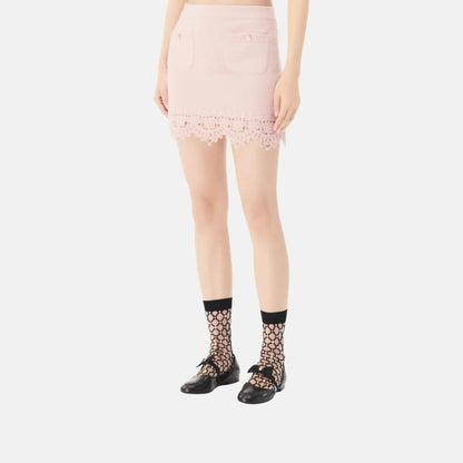Skirt in Embroidered Alpaca and Wool