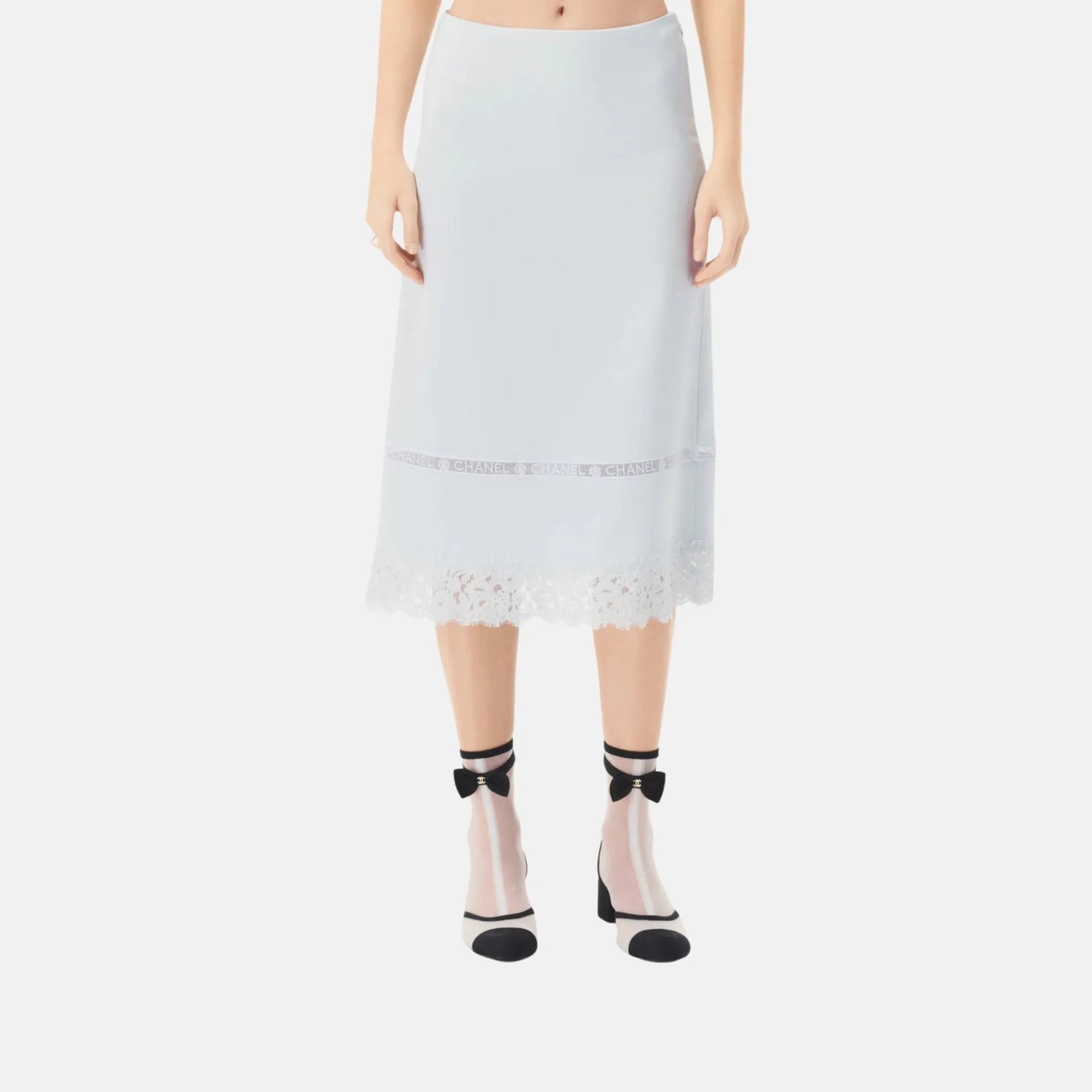 Skirt in Silk Satin and Lace