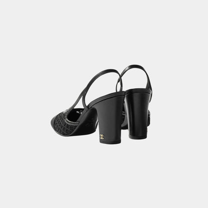 Slingbacks In Embroidery and Grosgrain