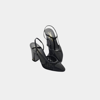 Slingbacks In Embroidery and Grosgrain