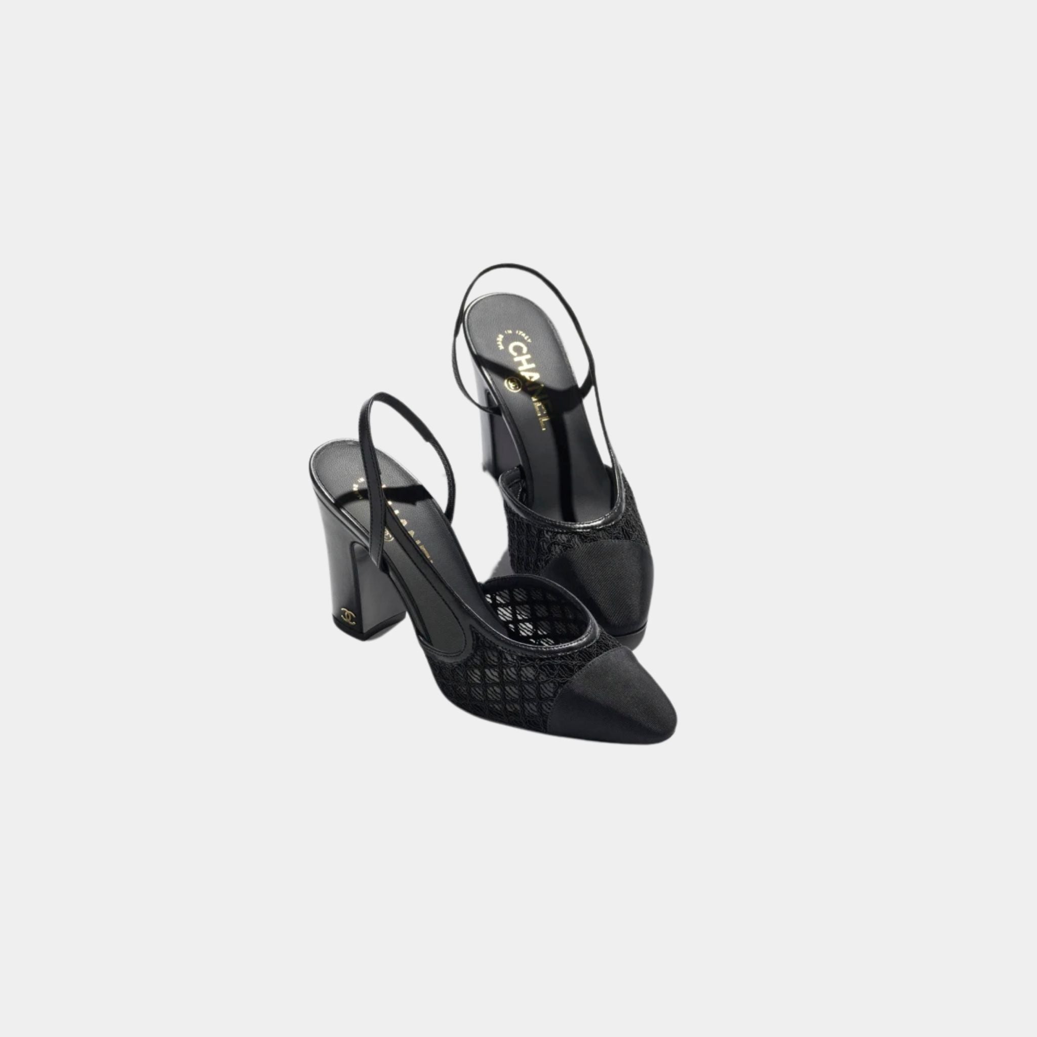 Slingbacks In Embroidery and Grosgrain