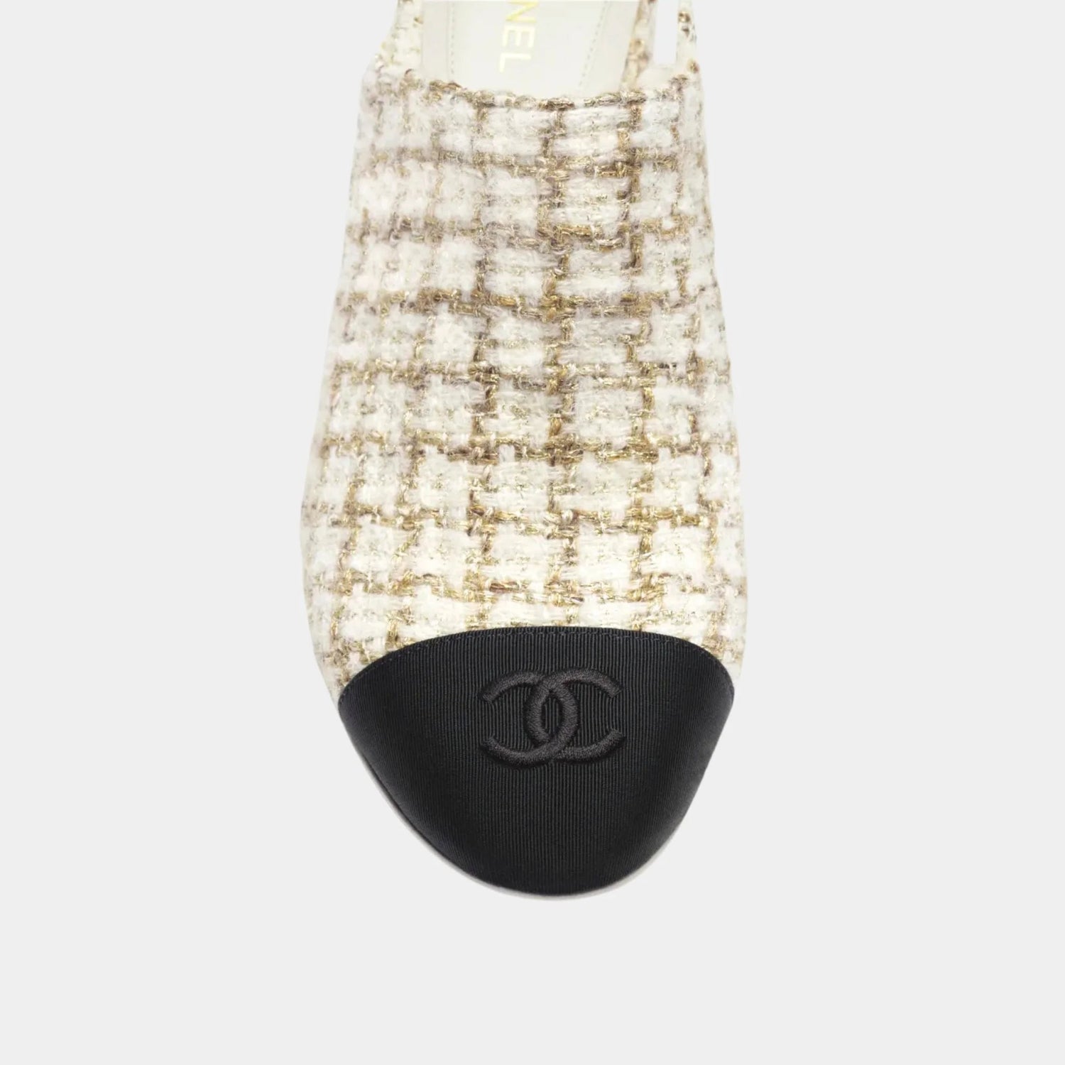 Slingbacks in Wool, Mohair Tweed &amp; Grosgrain
