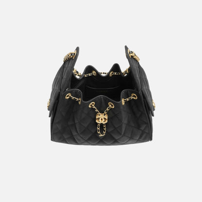Small Chanel 25 Bag in Canvas and Gold Metal