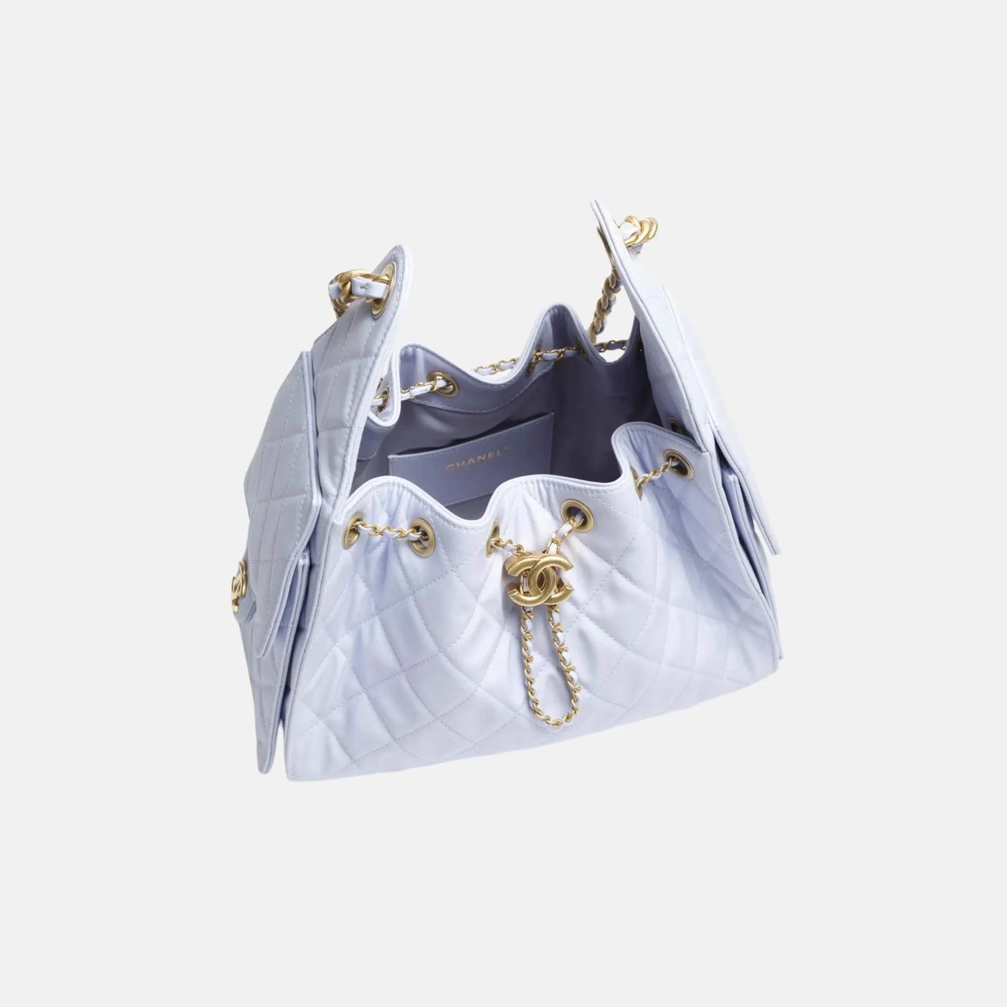 Small Chanel 25 Bag in Canvas and Gold Metal
