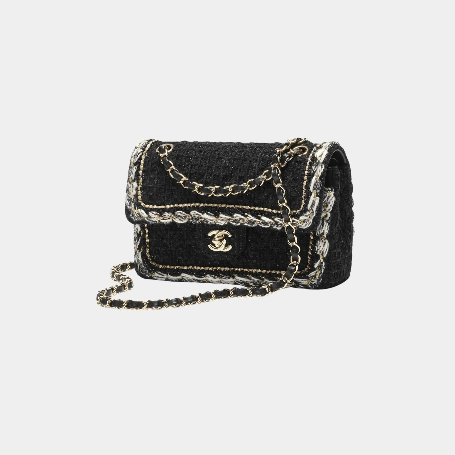Small Classic Bag Tweed &amp; Gold Metal