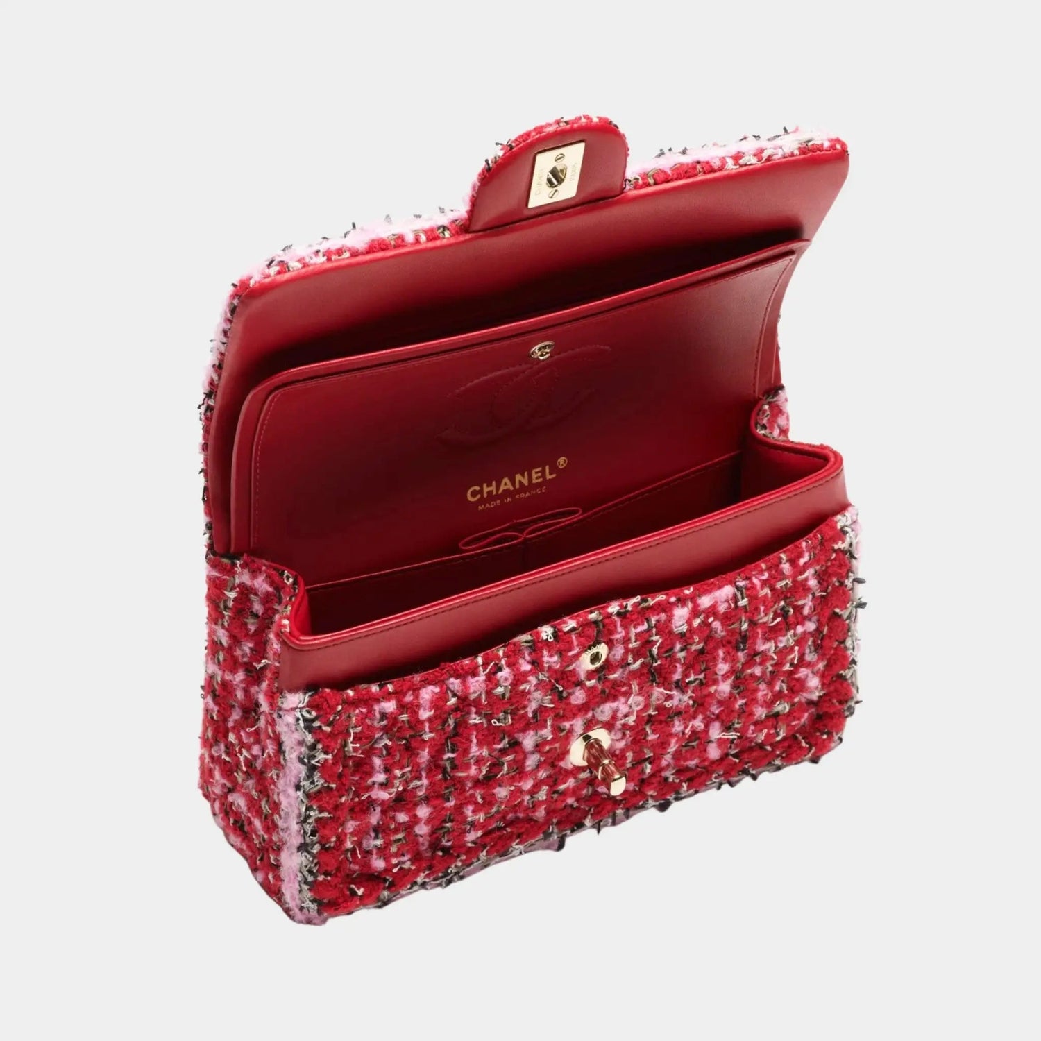Small Classic Bag Tweed &amp; Gold Metal