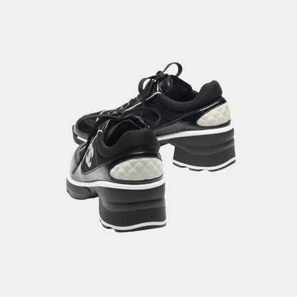 Sneakers in Mixed Fibers Shiny and Suede Calfskin