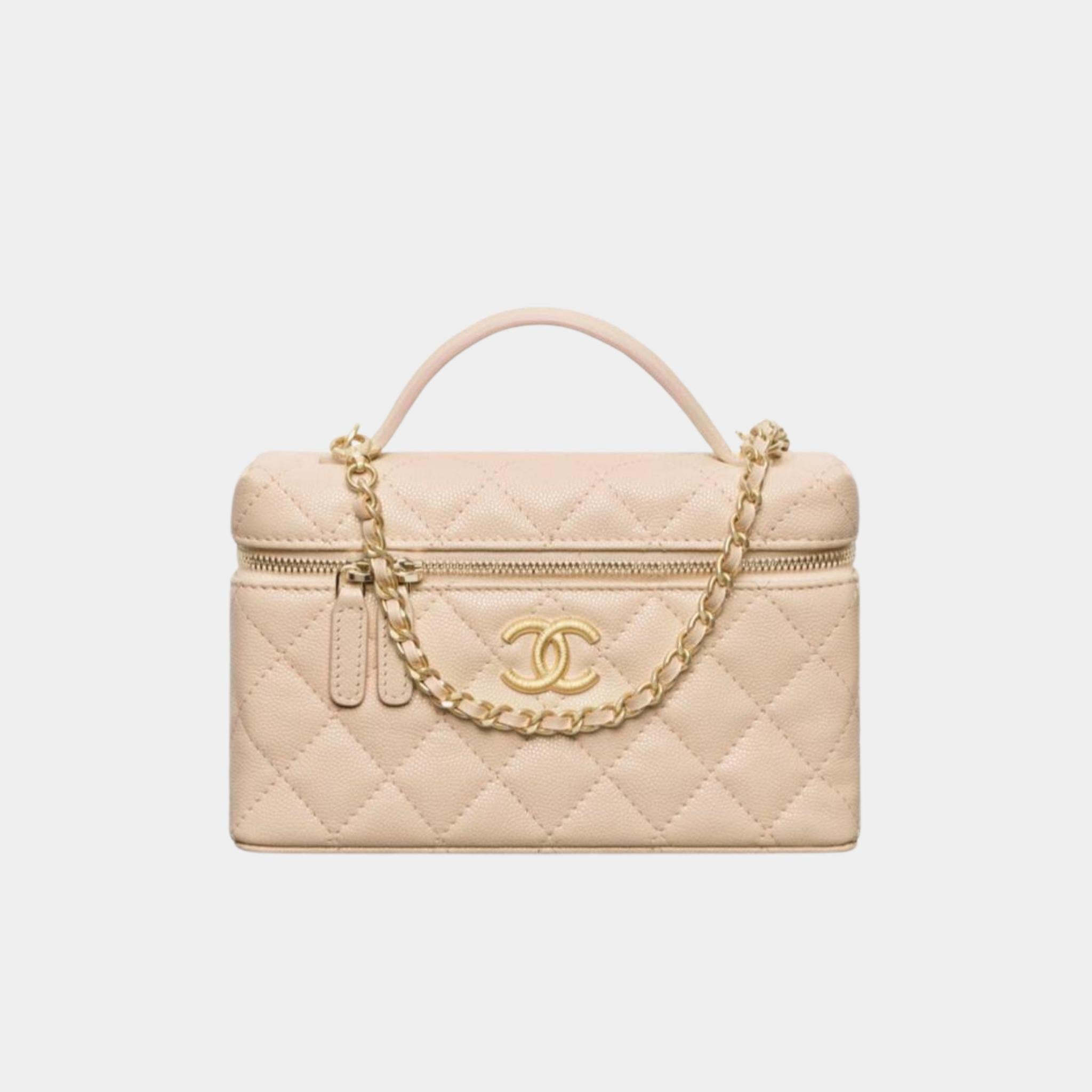 Vanity with Chain in Grained Shiny Calfskin