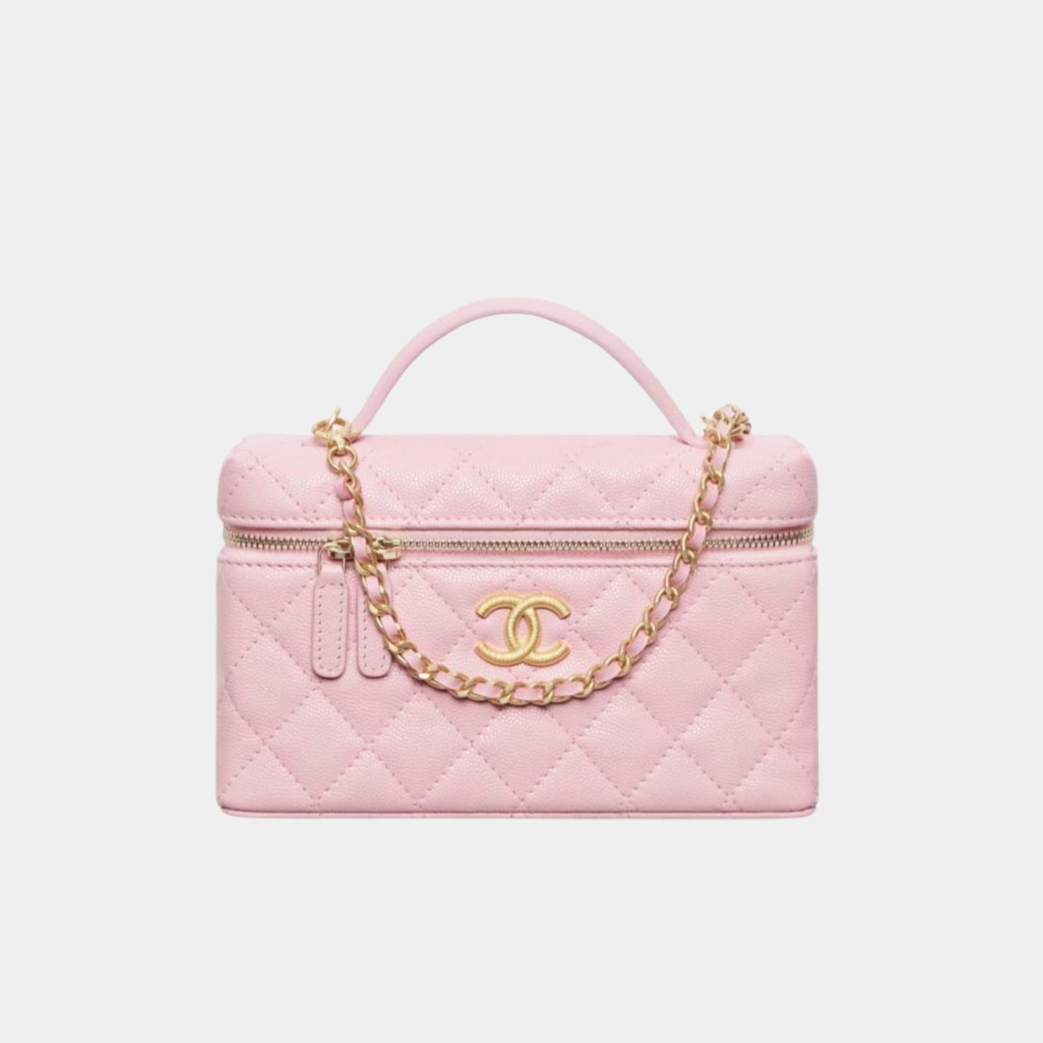 Vanity with Chain in Grained Shiny Calfskin