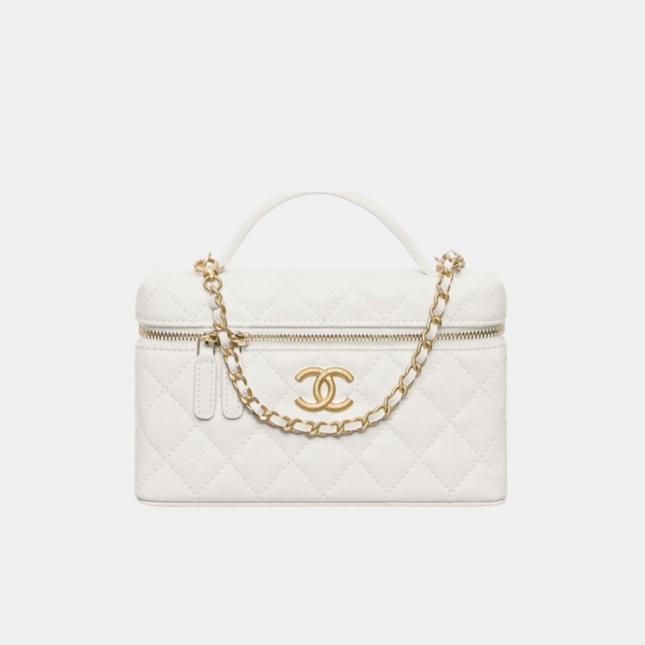 Vanity with Chain in Grained Shiny Calfskin