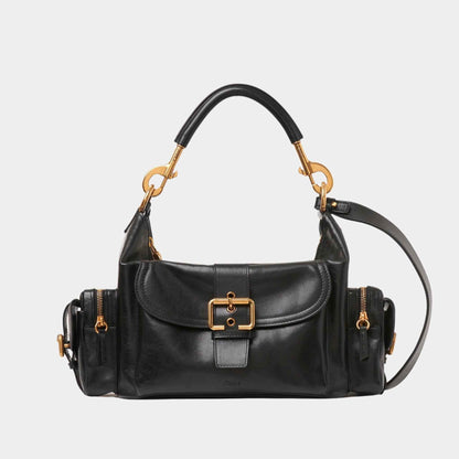 Camera Bag in Shiny Leather