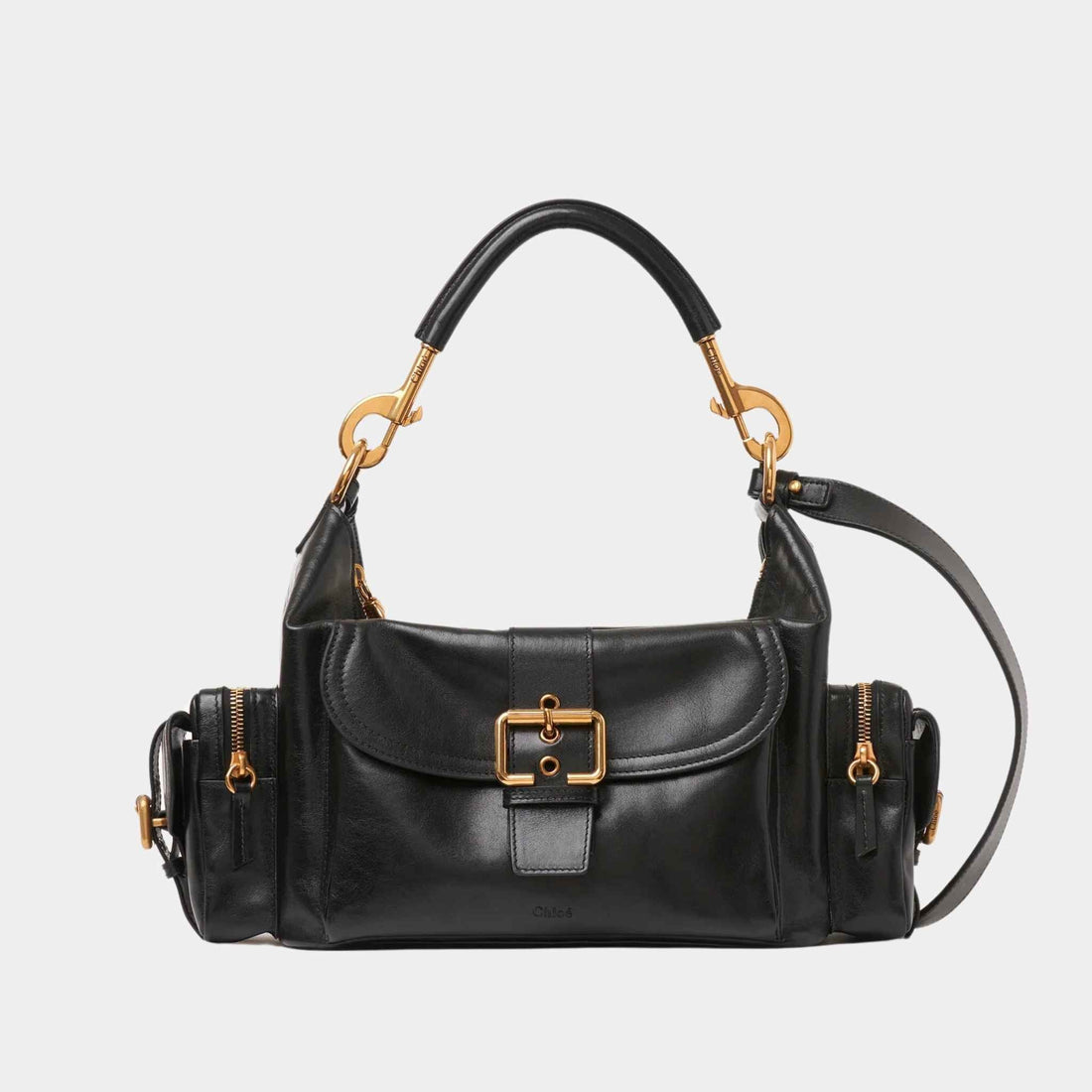 Camera Bag in Shiny Leather