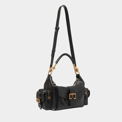 Camera Bag in Shiny Leather