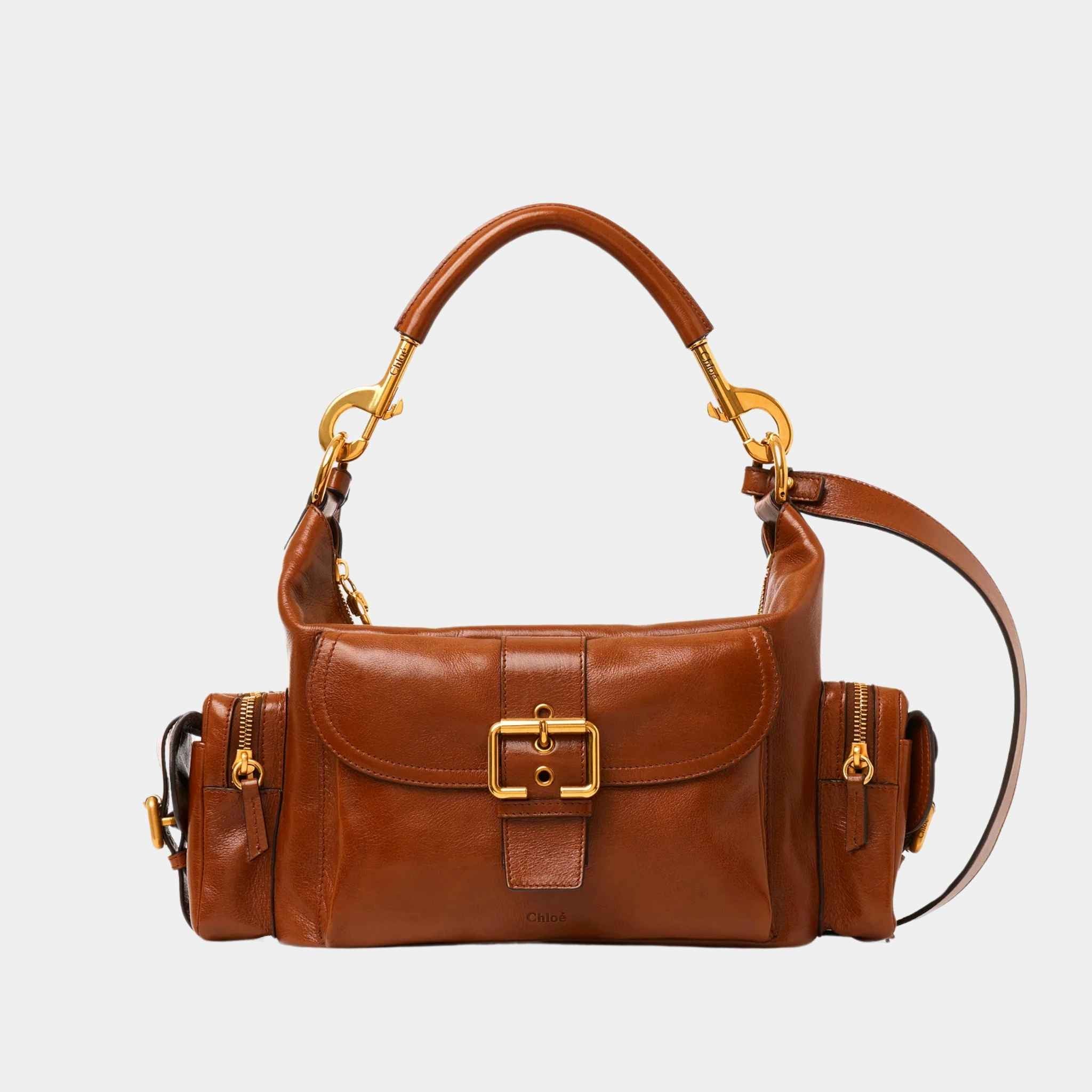 Camera Bag in Shiny Leather