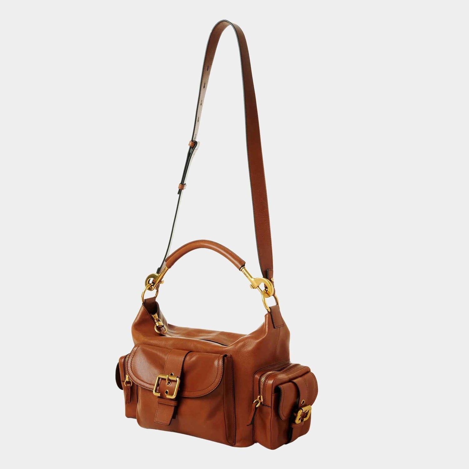 Camera Bag in Shiny Leather