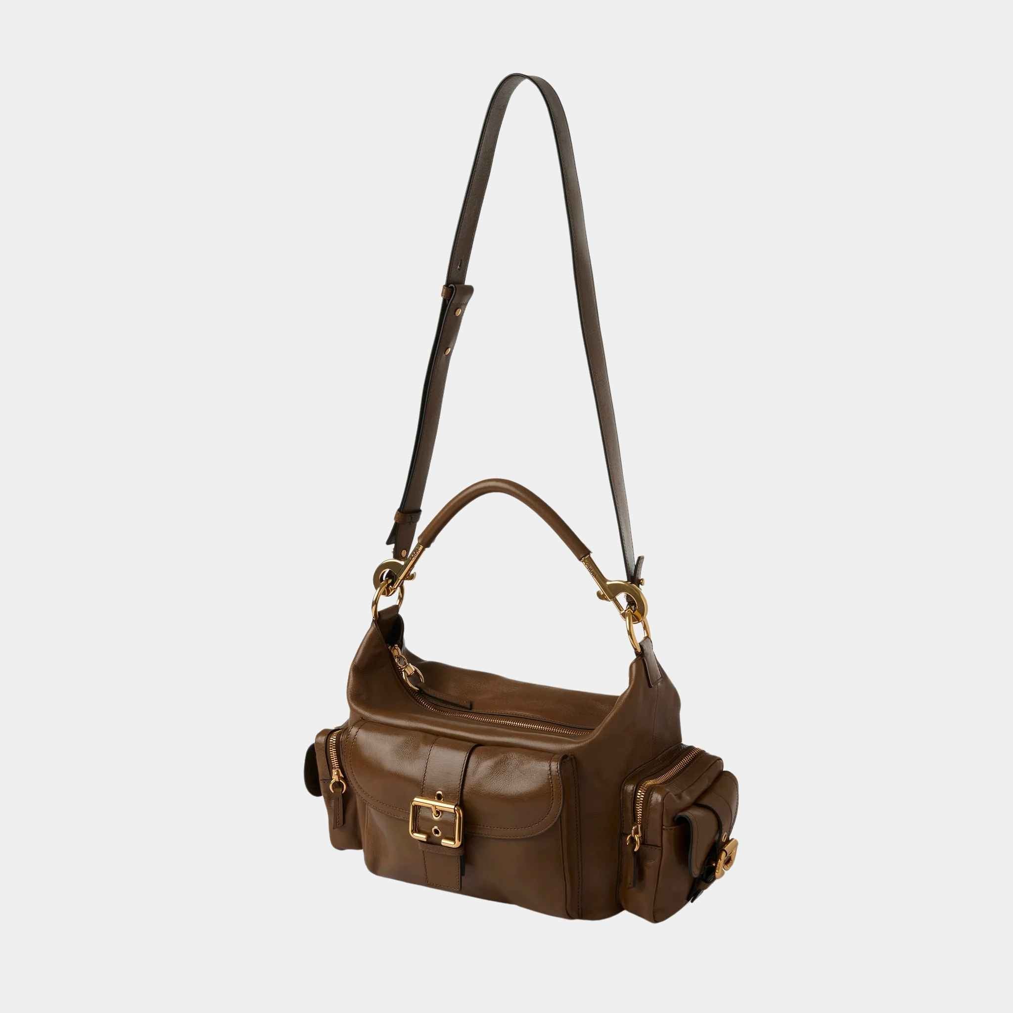 Camera Bag in Shiny Leather