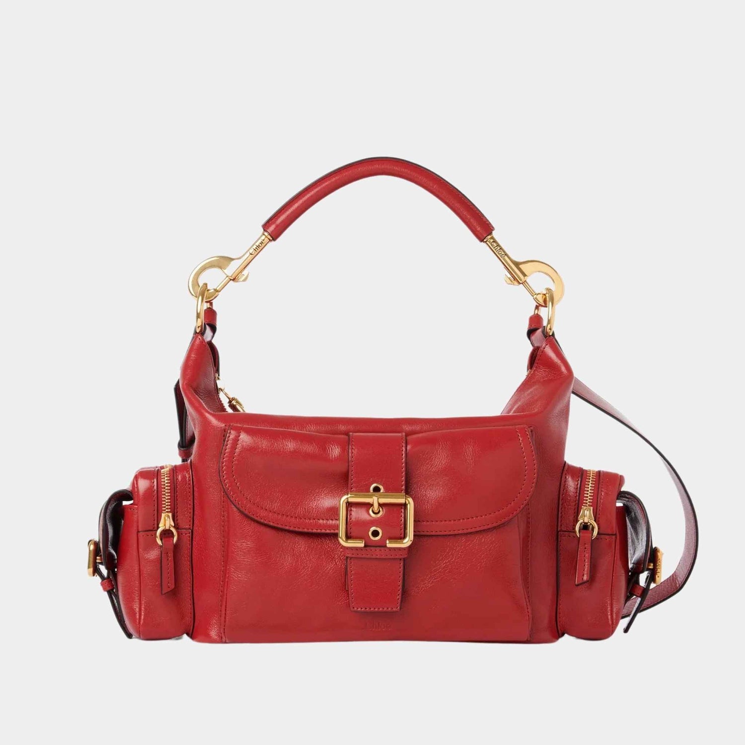 Camera Bag in Shiny Leather