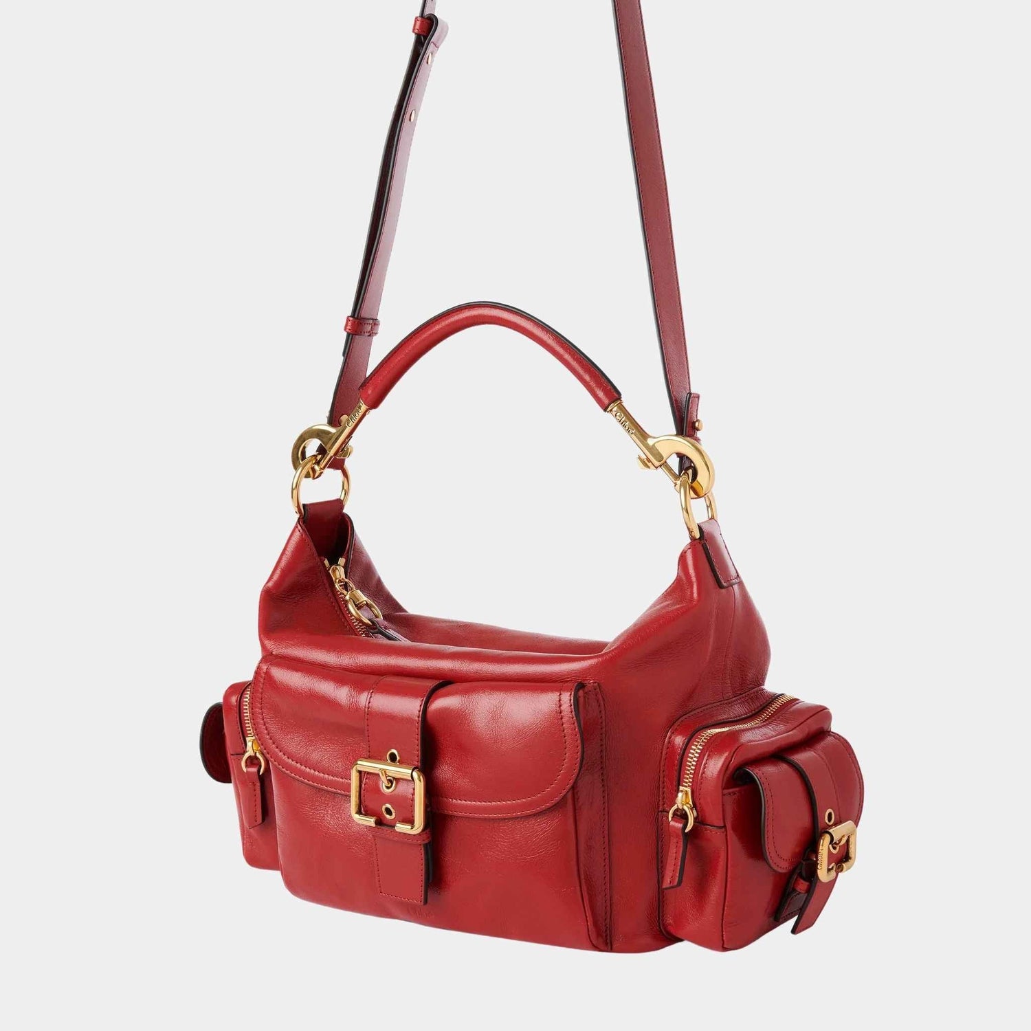 Camera Bag in Shiny Leather