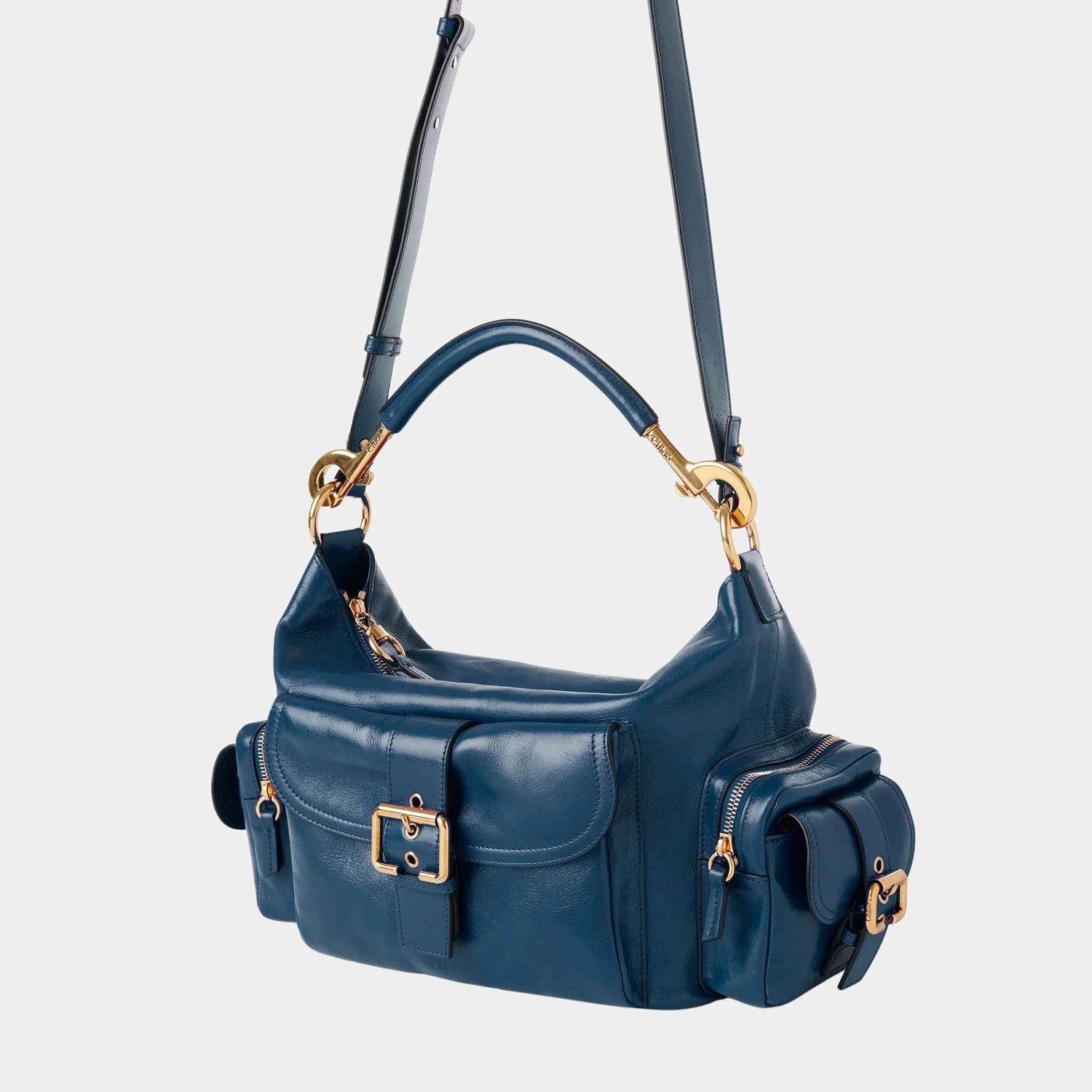 Camera Bag in Shiny Leather