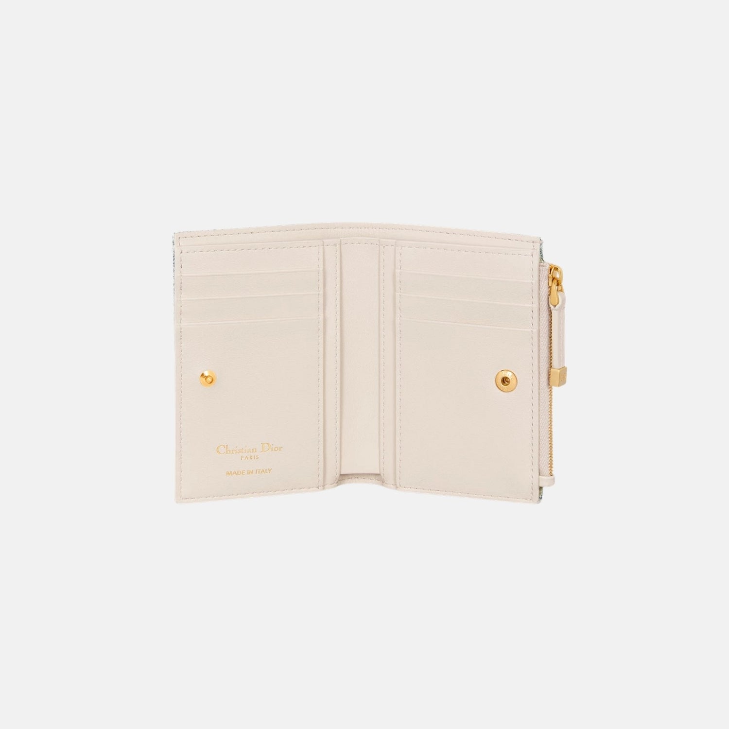 Dior 30 Montaigne Dahlia Wallet with Raffia and Calfskin