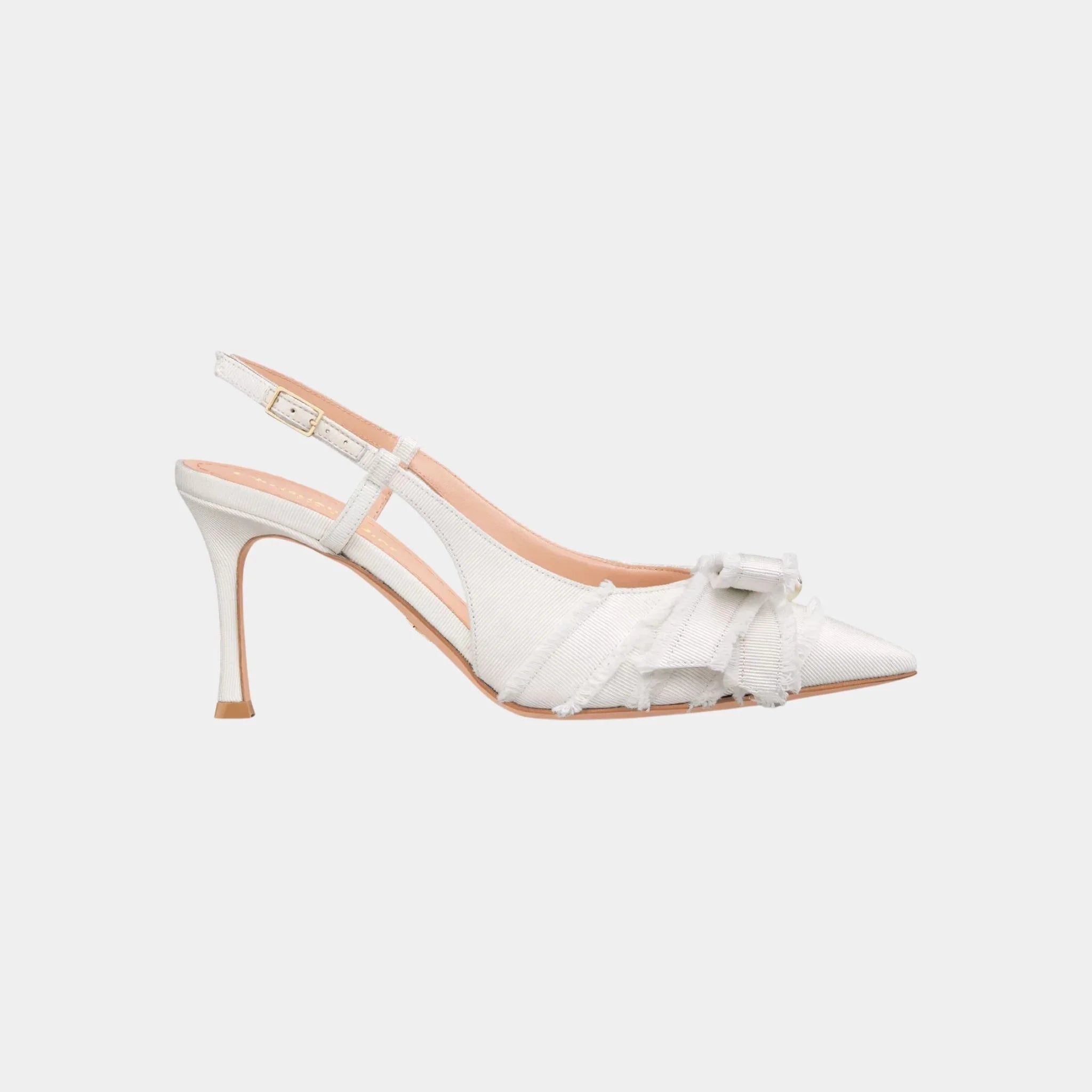 Adiorable Slingback Pump Fringed Grosgrain