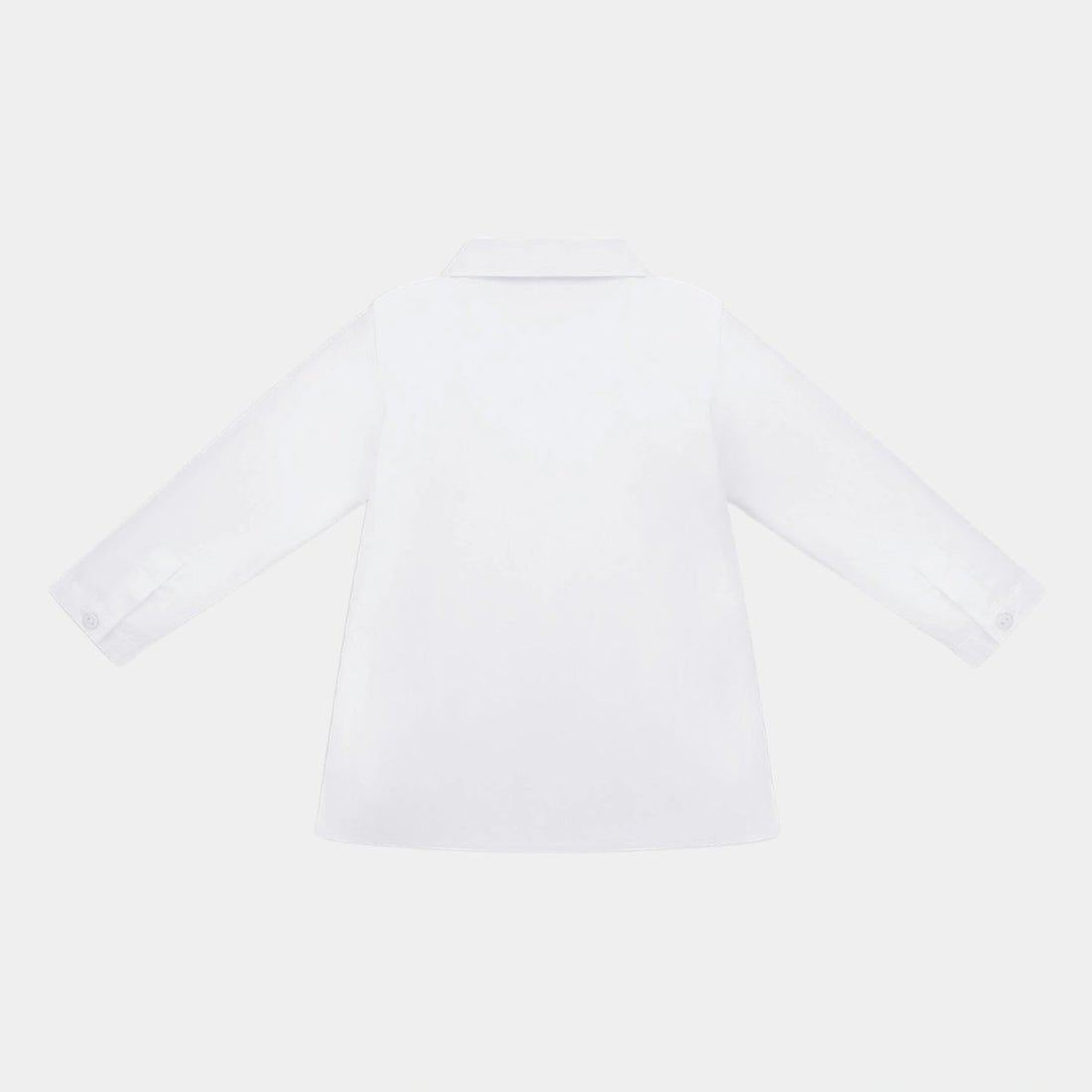 Baby Shirt White Cotton-Blend Poplin
