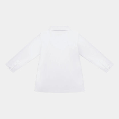 Baby Shirt White Cotton-Blend Poplin