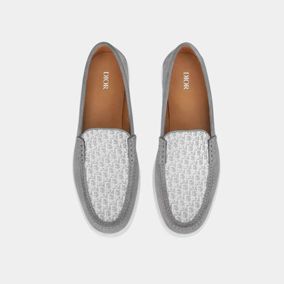 Dior Granville Moccasin Oblique Suede and Jacquard Canvas