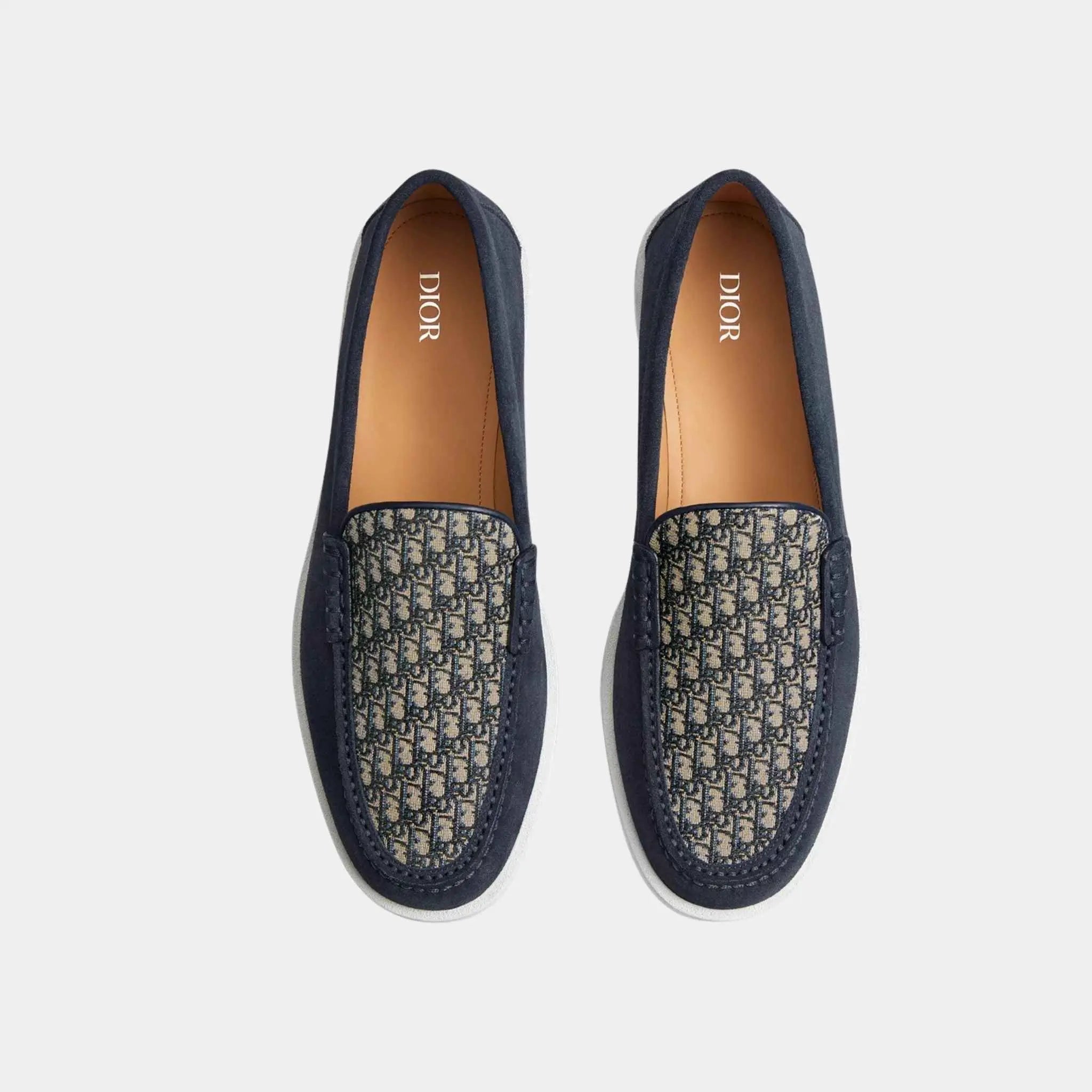 Dior Granville Moccasin Suede and Jacquard Canvas
