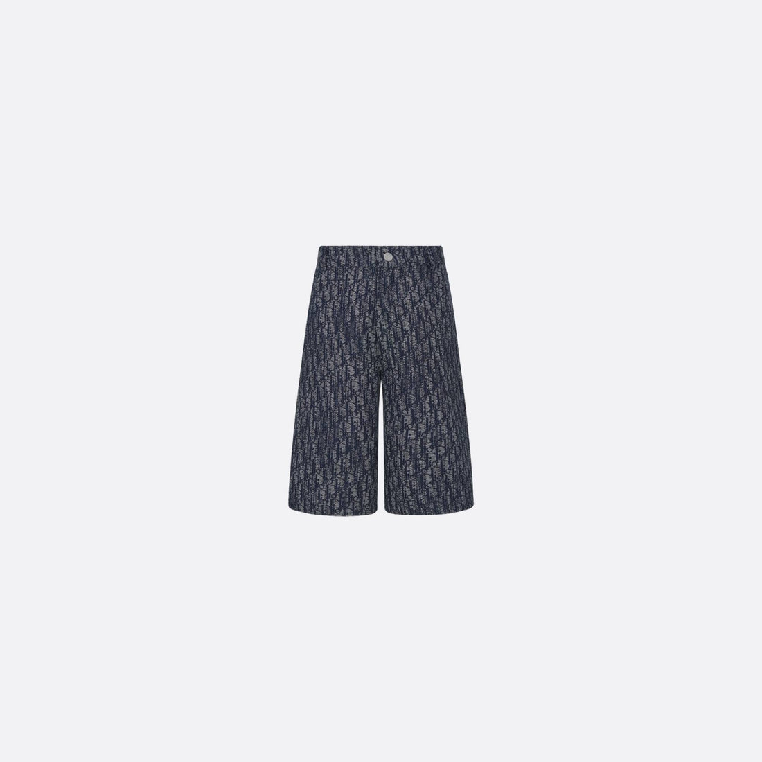 Kids Bermuda Shorts Blue Oblique Cotton Gabardine Jacquard