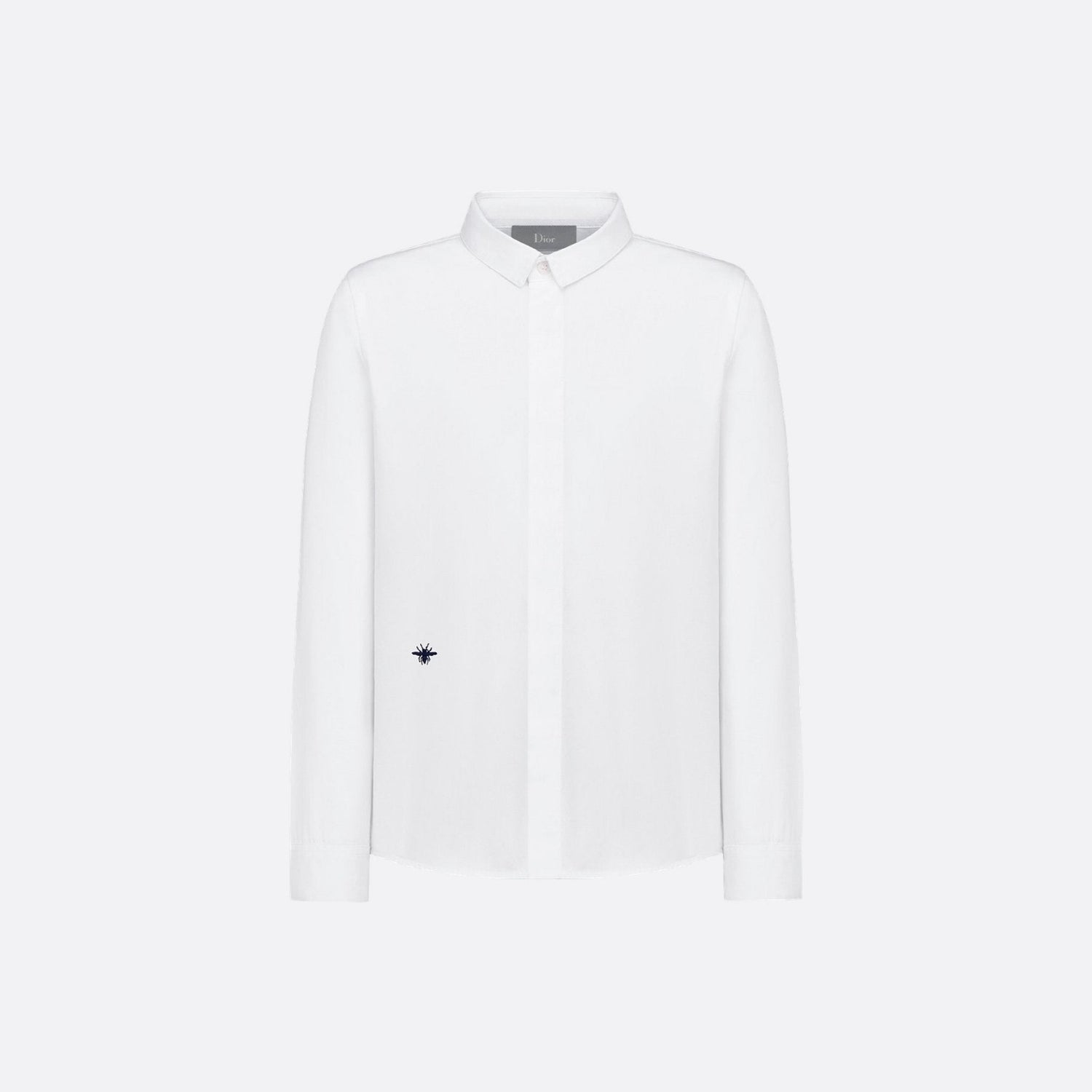 Kids Shirt White Cotton-Blend Poplin