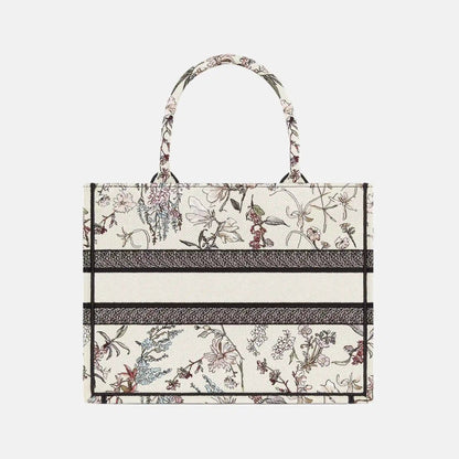 Medium Book Tote In Millefiori Embroidery