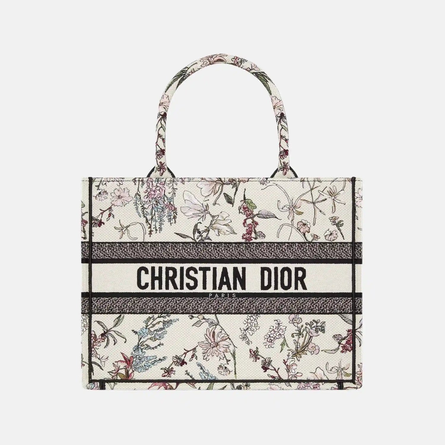 Medium Book Tote In Millefiori Embroidery