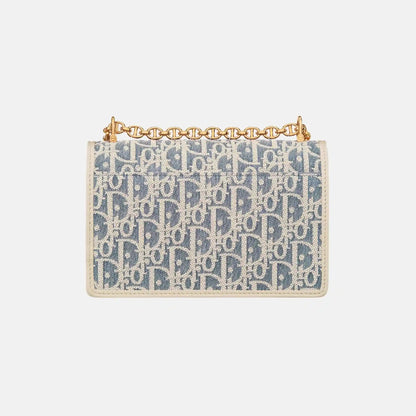 Miss Caro Mini Bag In Dior Oblique Chambray And Calfskin
