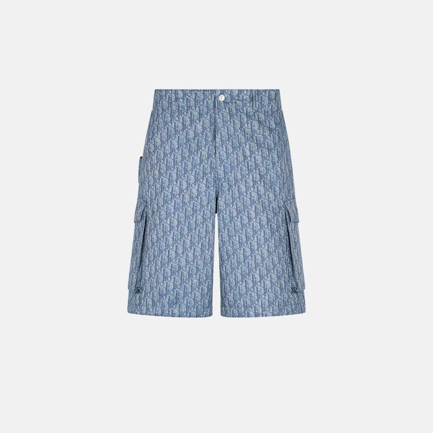 Oblique Bermuda Cargo Shorts In Cotton Blend Twill