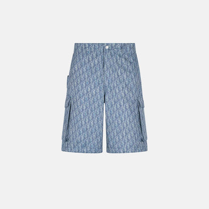 Oblique Bermuda Cargo Shorts In Cotton Blend Twill