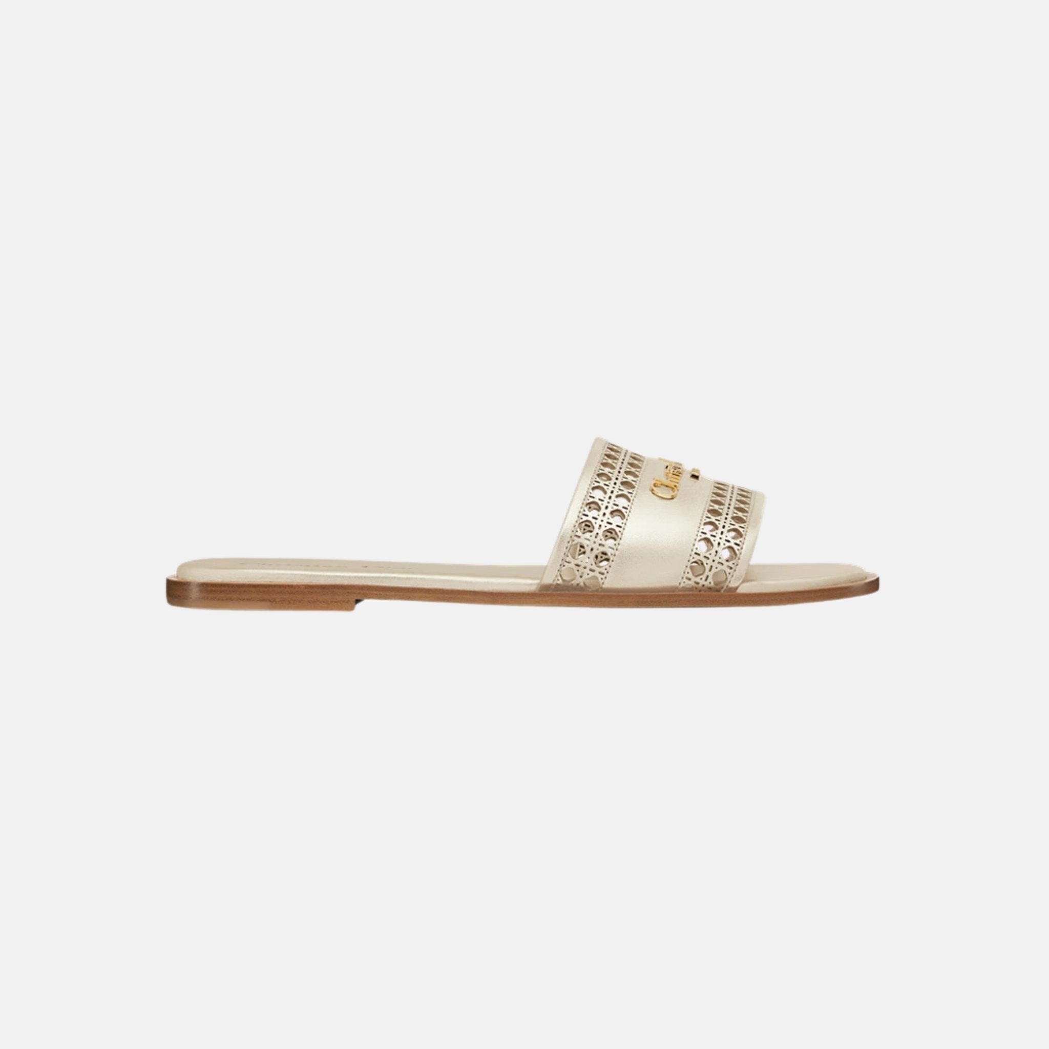 Or D Lane Slide In Openwork Microcannage Laminated Calfskin