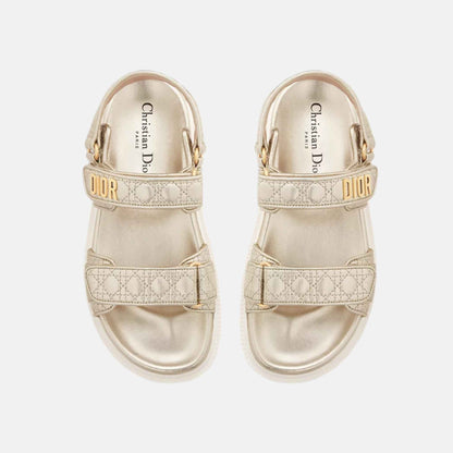 Or Dioract Sandal In Quilted Laminated Sheepskin