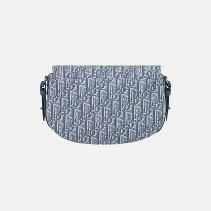 Saddle Messenger Bag In Oblique Jacquard And Grained Calfskin