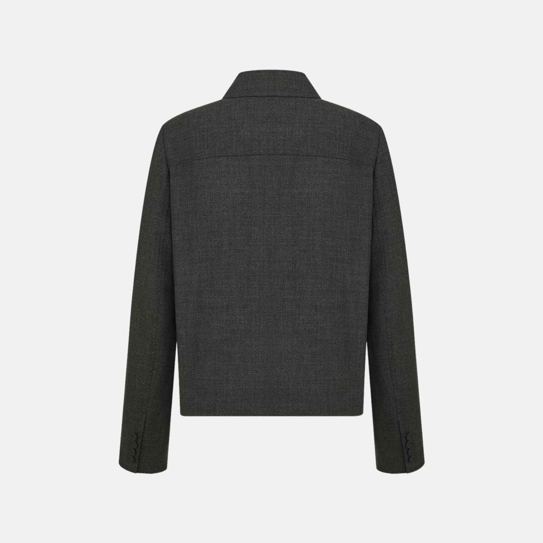 Zipped Jacket In Virgin Wool Basketweave