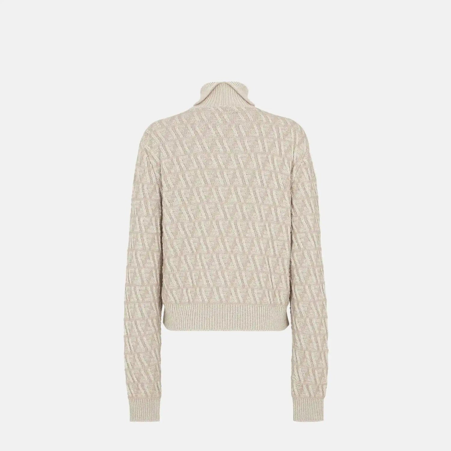 Beige FF Wool And Cashmere Turtleneck Jumper