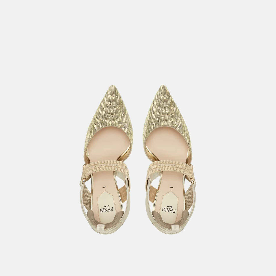 Colibri High Heeled Slingbacks In Rhinestone