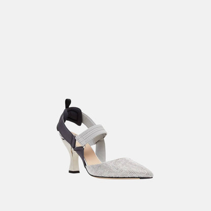 Colibri High Heeled Slingbacks In Rhinestone