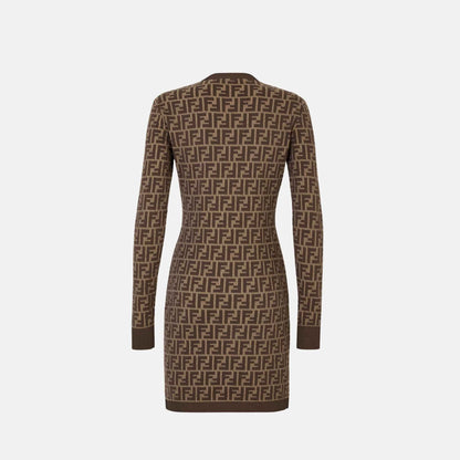 Dress In Brown FF Cotton Short